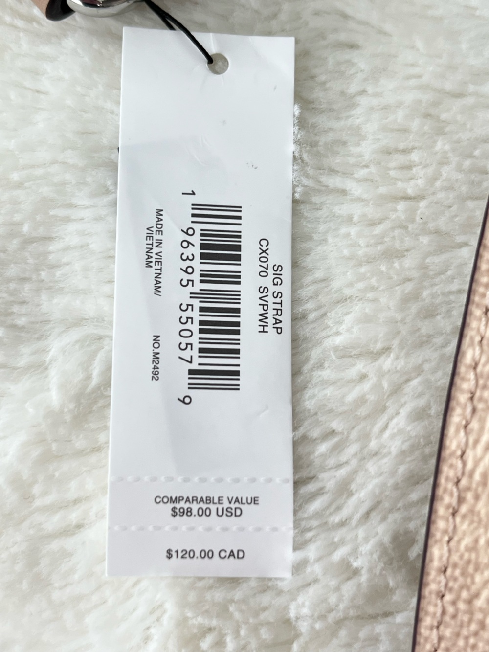 NWT Coach Signature Light Beige with Silver Buckle Leather Purse Strap - Picture 9 of 10